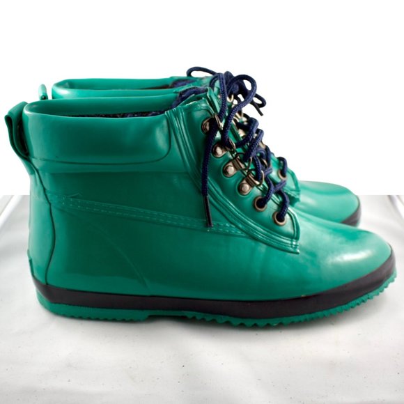 VINTAGE EDDIE BAUER teal green duck boots, size 9 - Picture 1 of 7